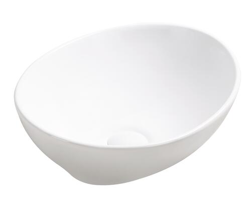 Vasque ovale à poser HANA en céramique 40,5 x 33 x 14 cm - Blanc mat